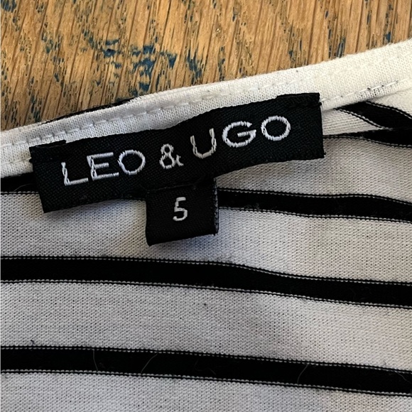LÉO & UGO Striped Black and White MADEMOISELLE Women's Top SIZE 5 46eu - Picture 2 of 9